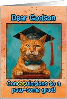 Godson Congratulations Graduation Ginger Cat card