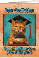 Godfather Congratulations Graduation Ginger Cat card