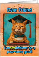 Friend Congratulations Graduation Ginger Cat card