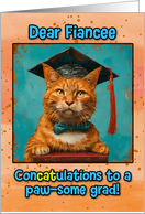 Fiancee Congratulations Graduation Ginger Cat card