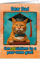 Dad Congratulations Graduation Ginger Cat card