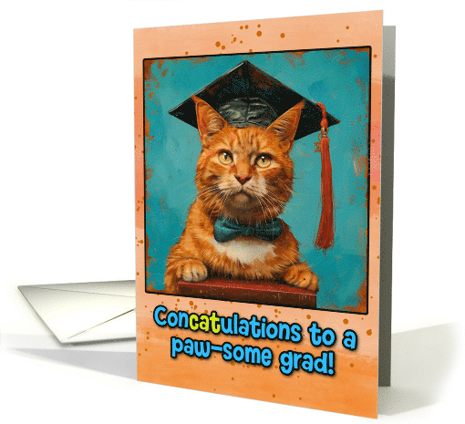 Congratulations Graduation Ginger Cat card (1835786)