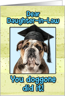 Daughter in Law Congratulations Graduation English Bulldog card