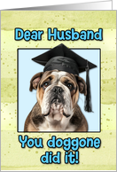 Husband Congratulations Graduation English Bulldog card