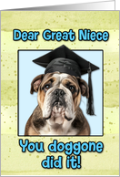 Great Niece Congratulations Graduation English Bulldog card