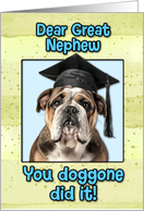 Great Nephew Congratulations Graduation English Bulldog card