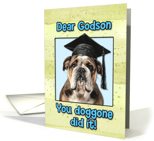 Godson Congratulations Graduation English Bulldog card (1835894)