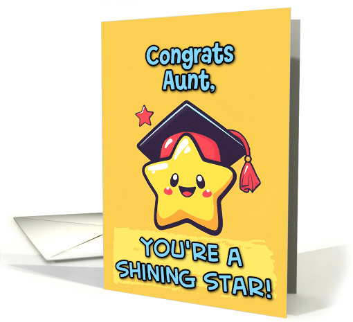 Aunt Congratulations Graduation Kawaii Star card (1835944)