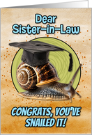 Sister in Law Congratulations Graduation Snail card