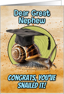 Great Nephew Congratulations Graduation Snail card