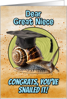 Great Niece Congratulations Graduation Snail card