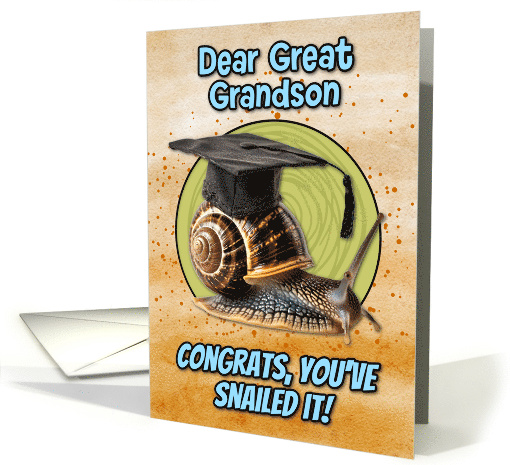 Great Grandson Congratulations Graduation Snail card (1836202)