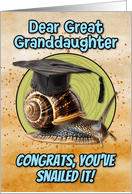 Great Granddaughter Congratulations Graduation Snail card