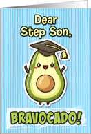 Step Son Congratulations Graduation Kawaii Avocado card