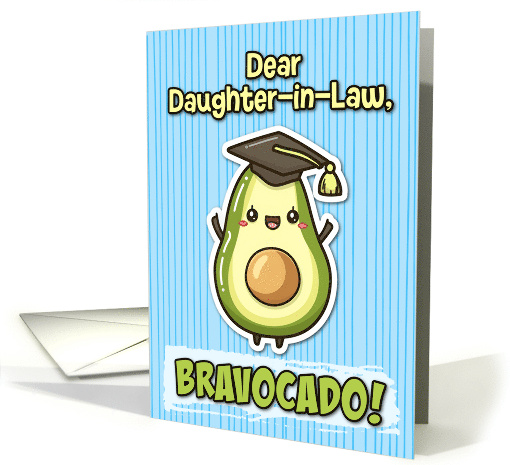 Daughter in Law Congratulations Graduation Kawaii Avocado card