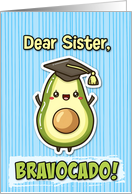 Sister Congratulations Graduation Kawaii Avocado card