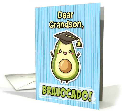 Grandson Congratulations Graduation Kawaii Avocado card (1836386)
