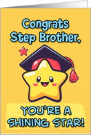 Step Brother Congratulations Graduation Kawaii Star card