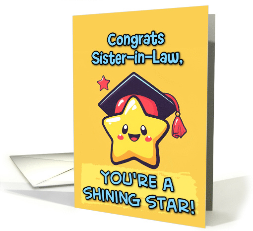 Sister in Law Congratulations Graduation Kawaii Star card (1836464)