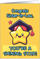 Sister in Law Congratulations Graduation Kawaii Star card