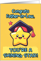Father in Law Congratulations Graduation Kawaii Star card