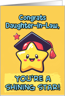 Daughter in Law Congratulations Graduation Kawaii Star card