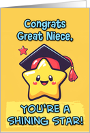 Great Niece Congratulations Graduation Kawaii Star card