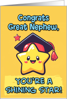 Great Nephew Congratulations Graduation Kawaii Star card
