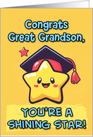 Great Grandson Congratulations Graduation Kawaii Star card