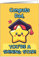 Dad Congratulations Graduation Kawaii Star card