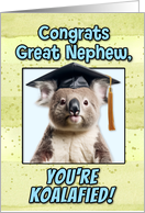 Great Nephew Congratulations Graduation Koala Bear card
