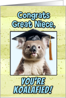 Great Niece Congratulations Graduation Koala Bear card