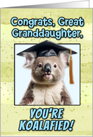 Great Granddaughter Congratulations Graduation Koala Bear card