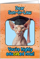 Son in Law Congratulations Graduation Sphynx Cat card