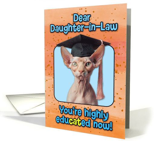 Daughter in Law Congratulations Graduation Sphynx Cat card (1836966)