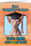 Daughter in Law Congratulations Graduation Sphynx Cat card