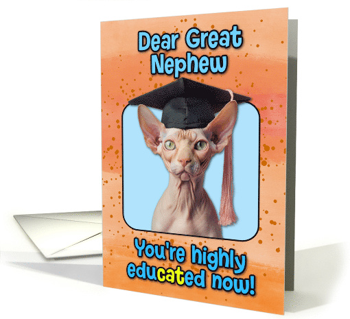 Great Nephew Congratulations Graduation Sphynx Cat card (1836982)