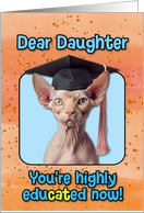 Daughter Congratulations Graduation Sphynx Cat card