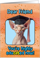 Friend Congratulations Graduation Sphynx Cat card