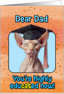 Dad Congratulations Graduation Sphynx Cat card