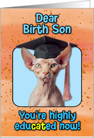 Birth Son Congratulations Graduation Sphynx Cat card