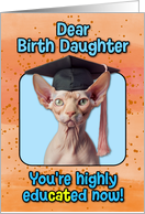 Birth Daughter Congratulations Graduation Sphynx Cat card