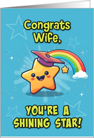 Wife Congratulations Graduation LGBTQIA Kawaii Star card