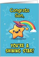 Son Congratulations Graduation LGBTQIA Kawaii Star card