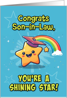 Son in Law Congratulations Graduation LGBTQIA Kawaii Star card