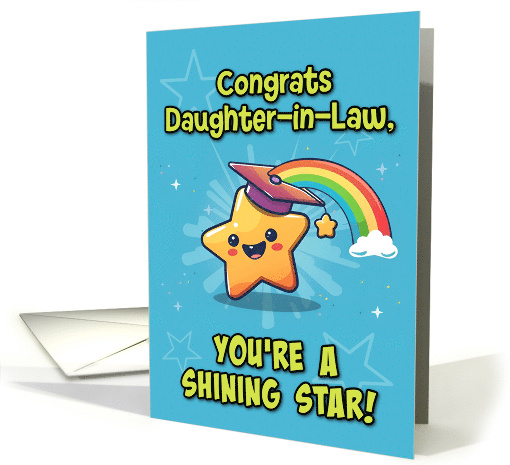 Daughter in Law Congratulations Graduation LGBTQIA Kawaii Star card