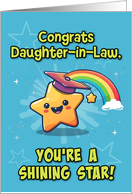 Daughter in Law Congratulations Graduation LGBTQIA Kawaii Star card