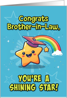 Brother in Law Congratulations Graduation LGBTQIA Kawaii Star card