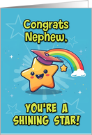 Nephew Congratulations Graduation LGBTQIA Kawaii Star card