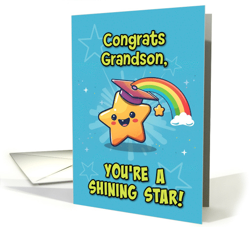 Grandson Congratulations Graduation LGBTQIA Kawaii Star card (1837148)